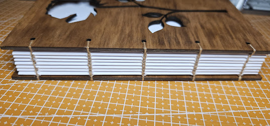 Handmade Wooden Notebook with Coptic Stitch Binding