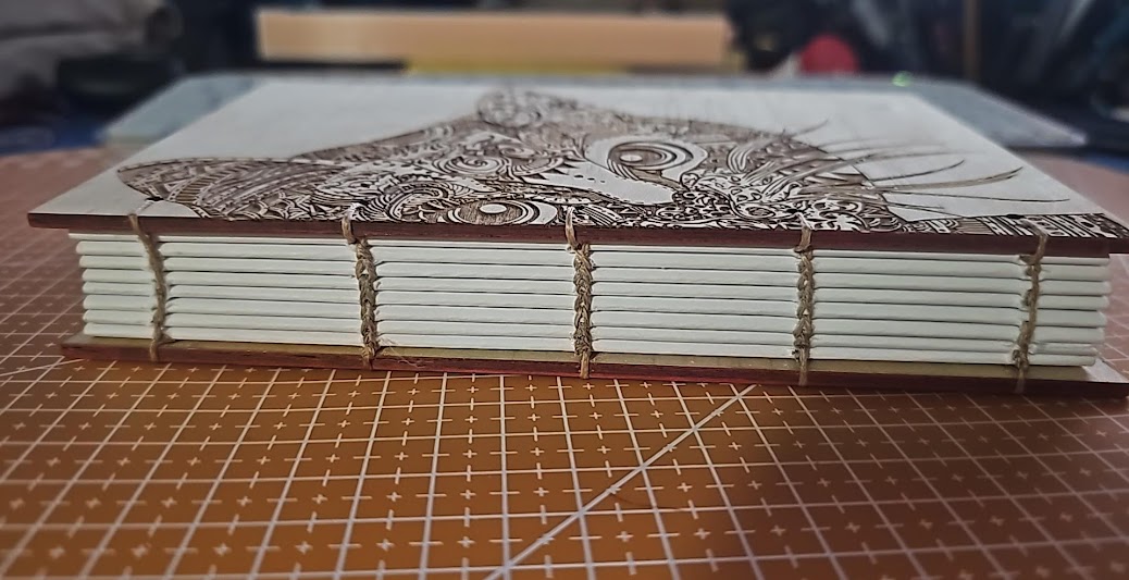 Handmade Wooden Notebook with Coptic Stitch Binding