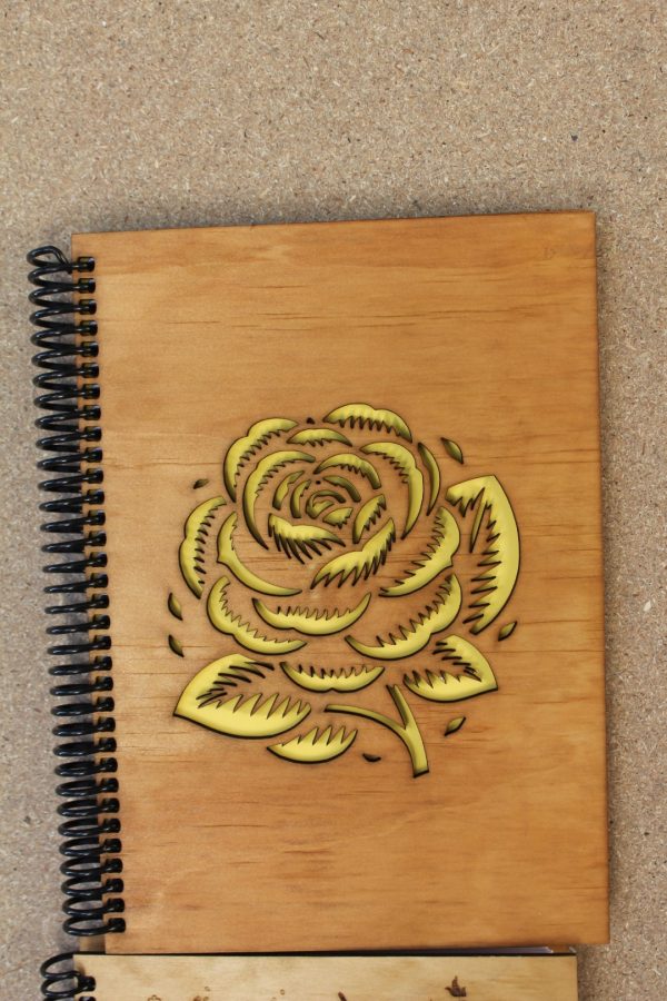 Handcrafted Wooden Notebook – Assorted Designs - Image 3