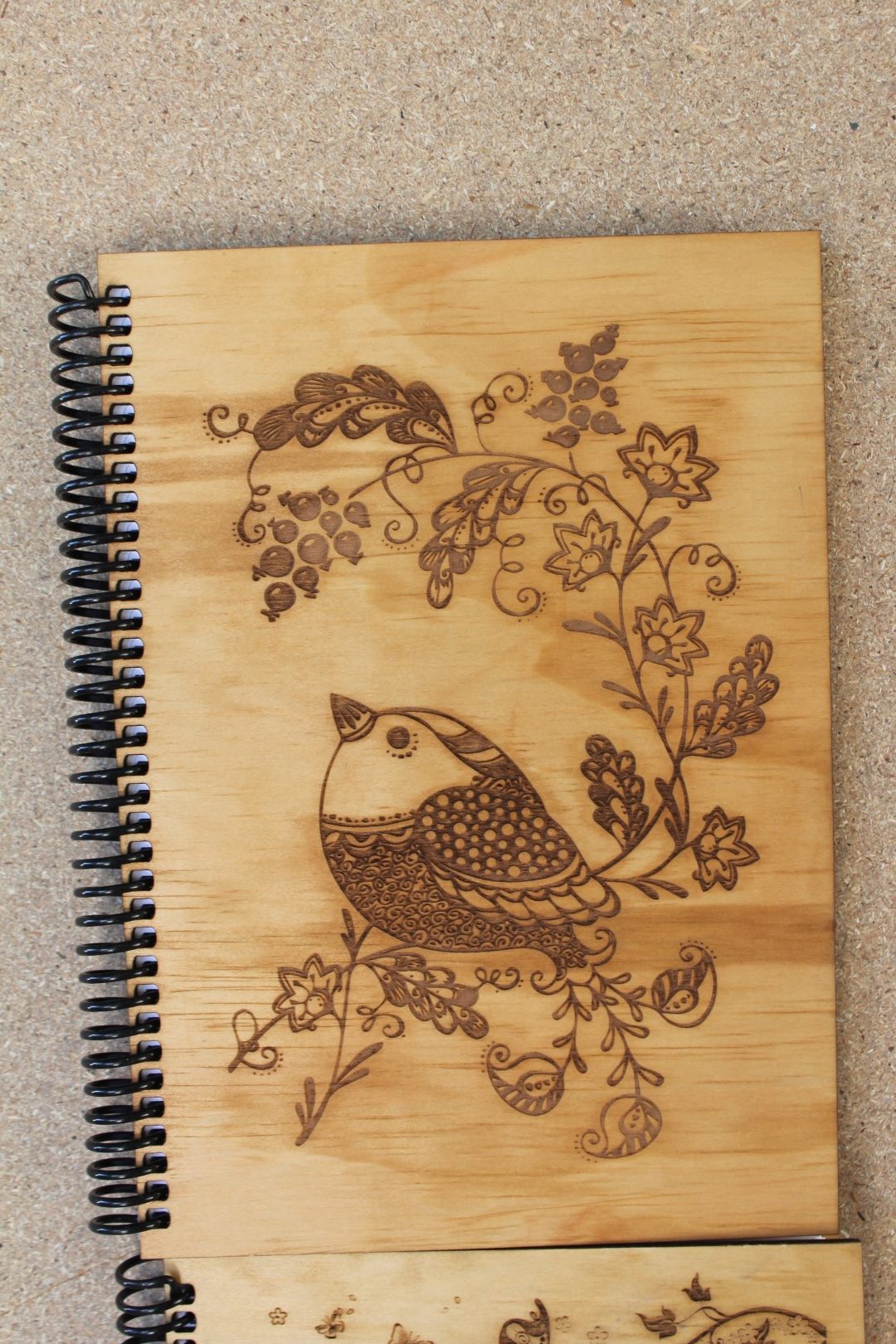 Handcrafted Wooden Notebook – Assorted Designs - Image 2