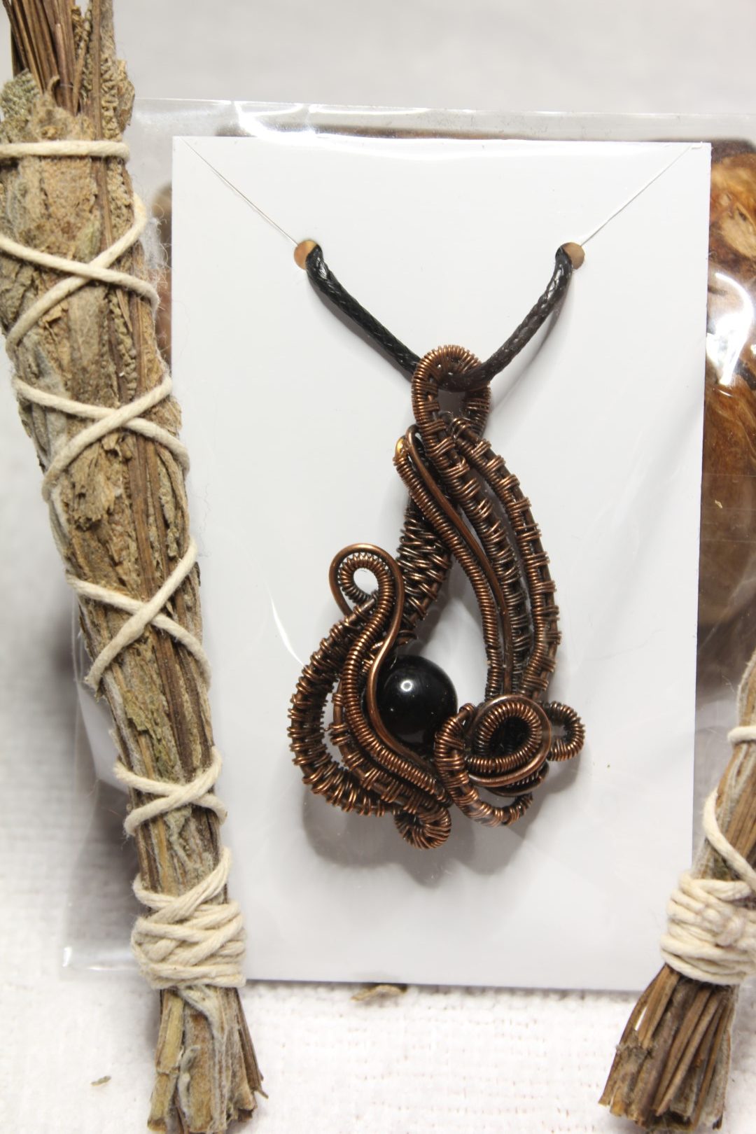 Paisley resin Handcrafted Copper Wire Wrapped Pendants
