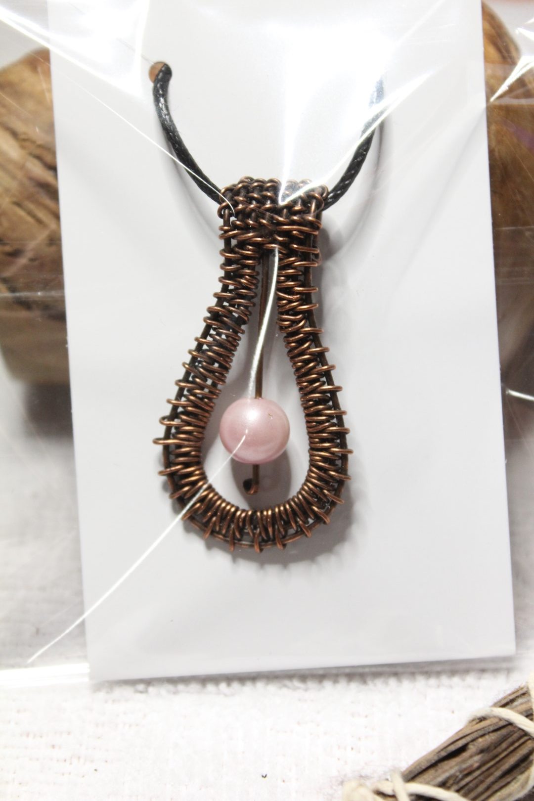 Pearl loop Handcrafted Copper Wire Wrapped Pendants