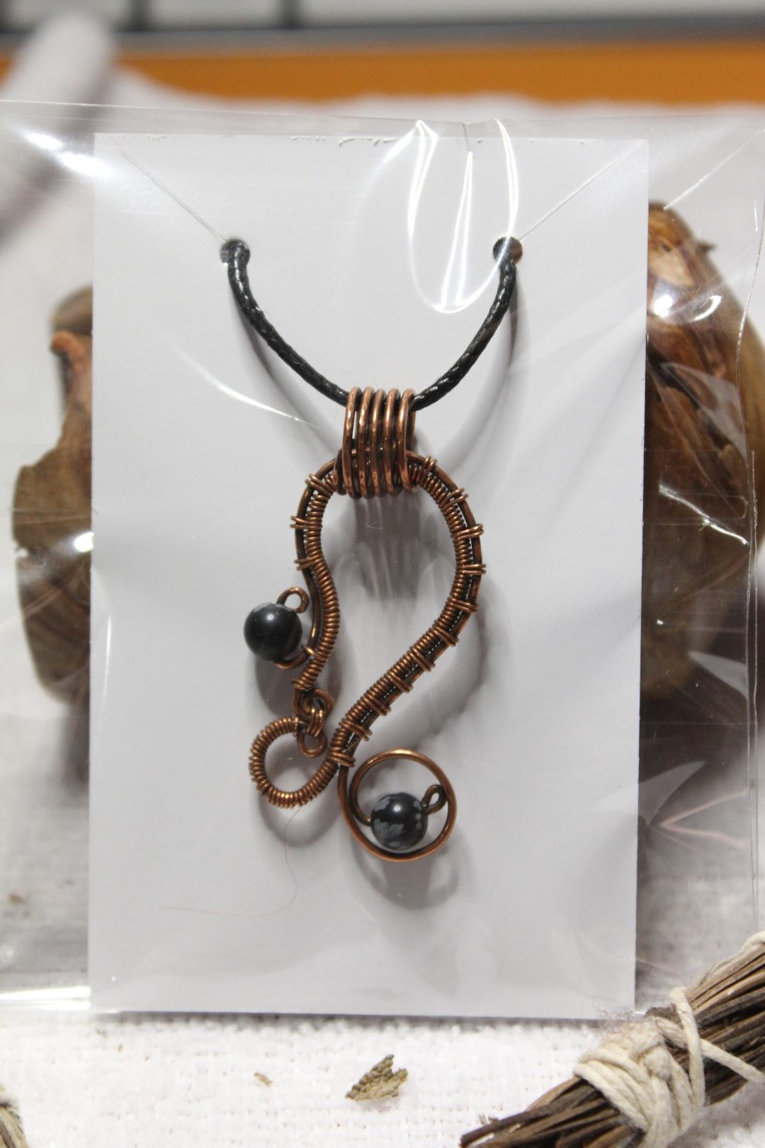 Simple loops Handcrafted Copper Wire Wrapped Pendants