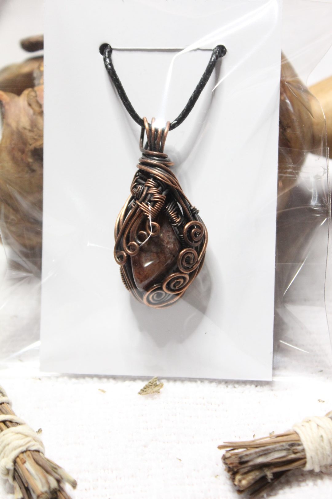 Swirl drop Handcrafted Copper Wire Wrapped Pendants