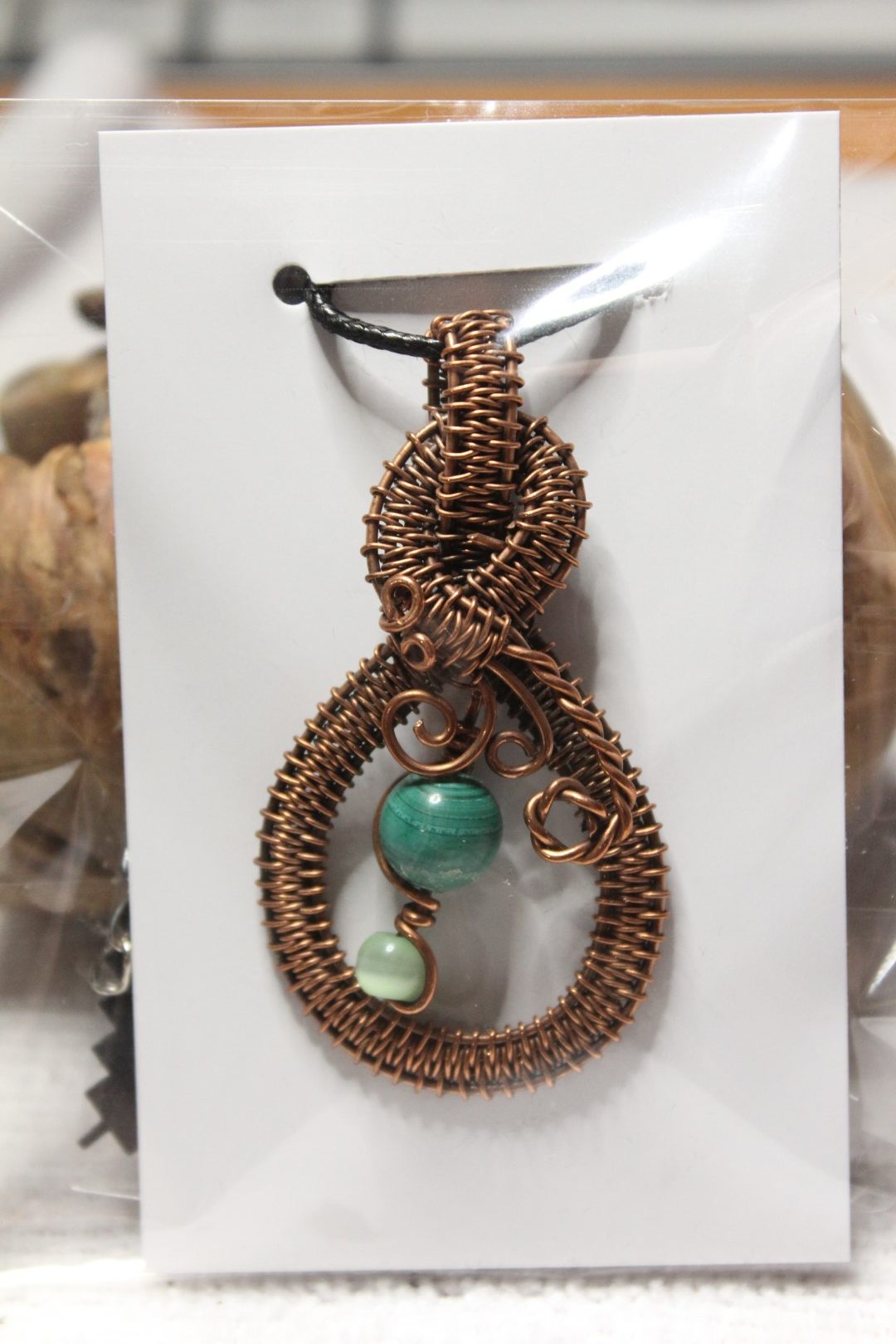 Eternity malachite Handcrafted Copper Wire Wrapped Pendants
